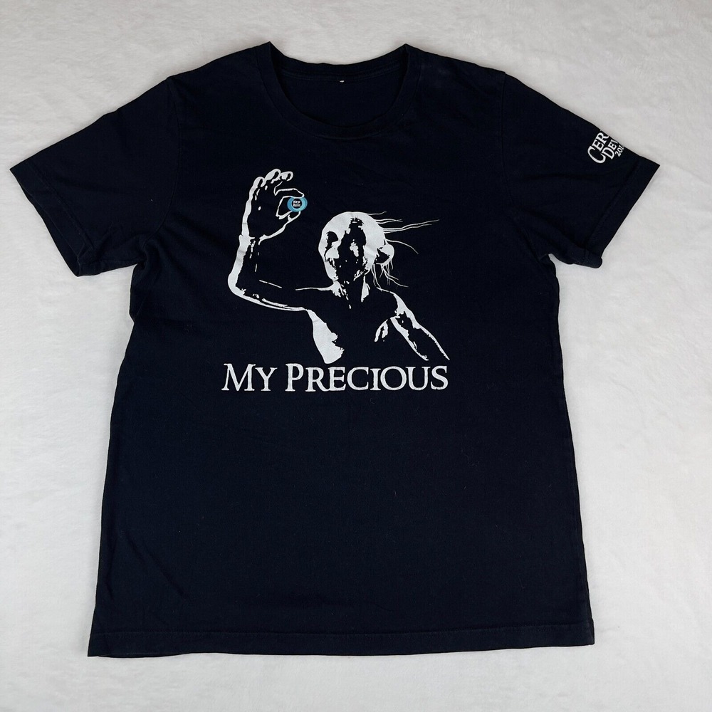 Vintage My Precious Gollum T-Shirt Men Large Black Graphic Return of the King